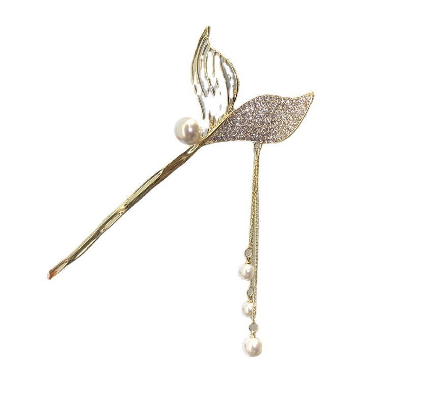 Mermaid Tail Rhinestone Faux Pearl Alloy Hair Stick