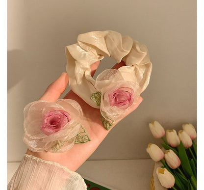 Rose Organza Scrunchie / Hair Clip / Hair Clamp