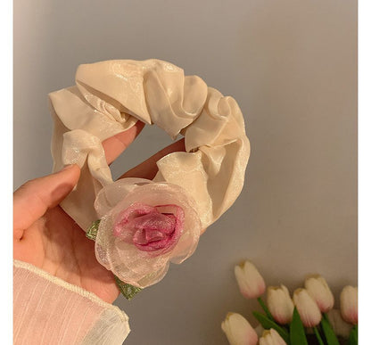 Rose Organza Scrunchie / Hair Clip / Hair Clamp