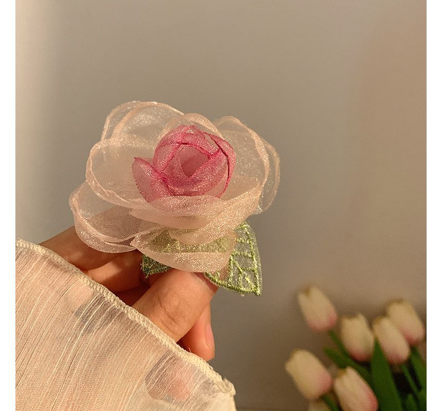 Rose Organza Scrunchie / Hair Clip / Hair Clamp