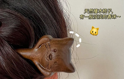 Cat Wooden Hair Stick