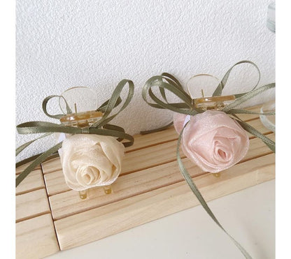 Rose Chiffon Resin Hair Clamp