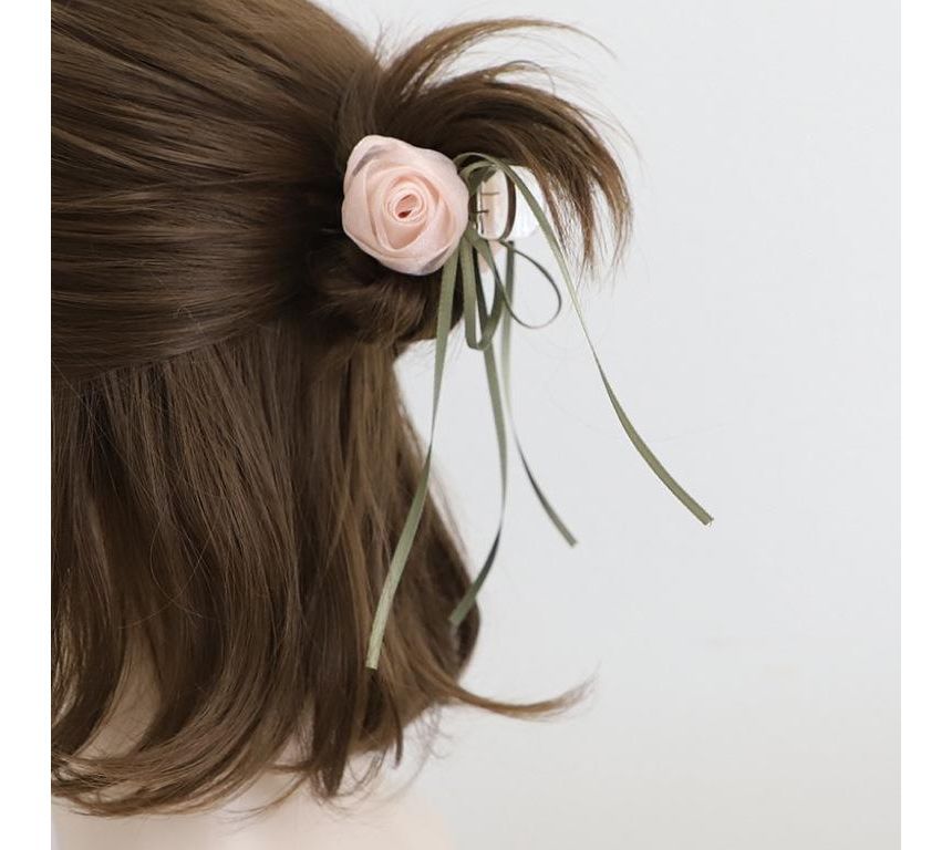 Rose Chiffon Resin Hair Clamp