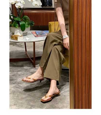 Plain (Various Heel Designs) Flip Flops Low