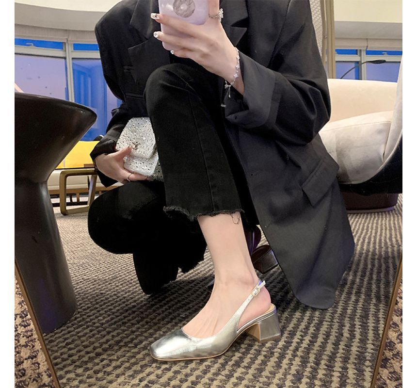 Heel Slingback Sandals Block