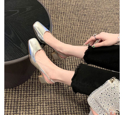 Heel Slingback Sandals Block