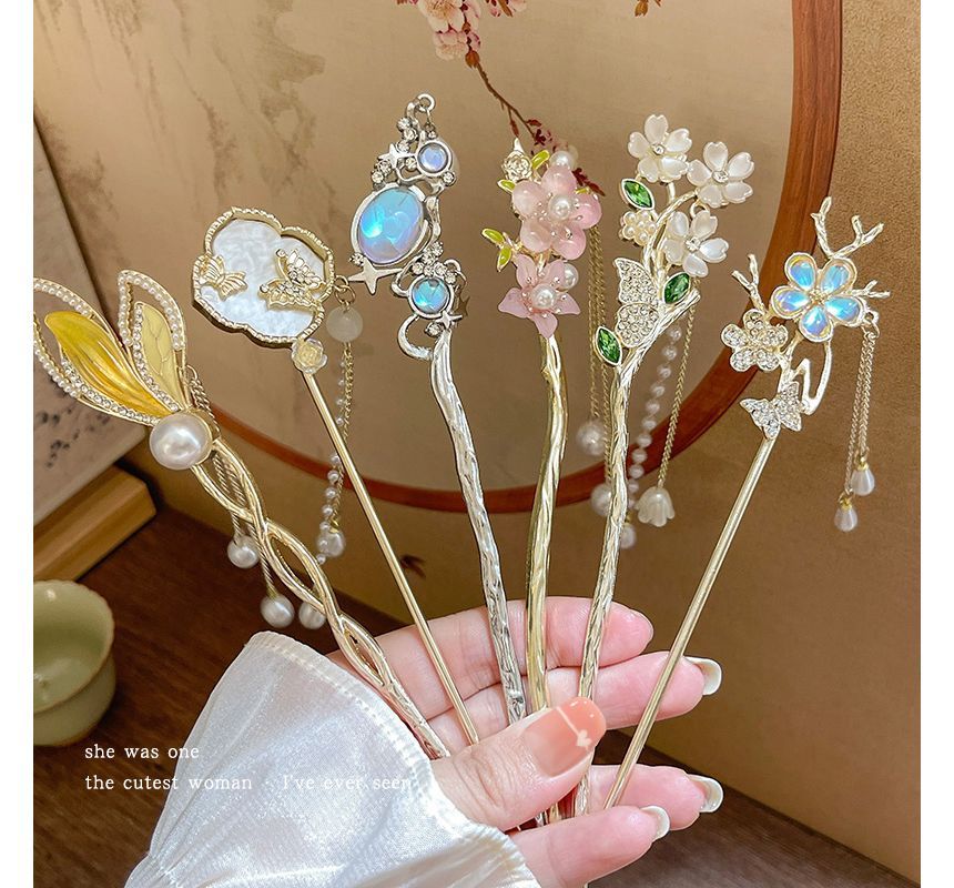 Floral Acrylic Alloy Hair Stick