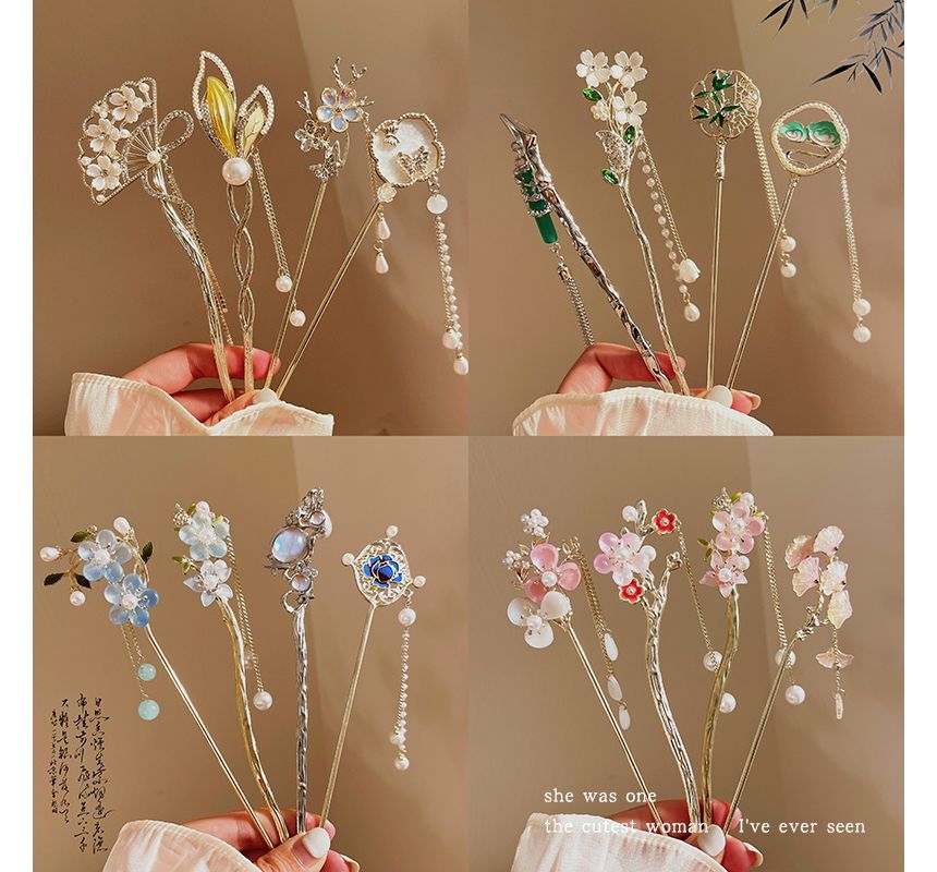 Floral Acrylic Alloy Hair Stick