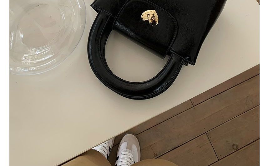 Heart Leather Faux Handbag Lock