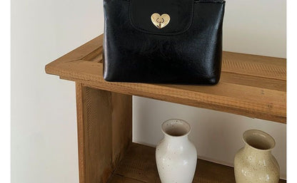 Heart Leather Faux Handbag Lock