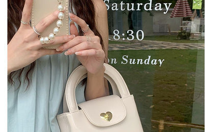 Heart Leather Faux Handbag Lock