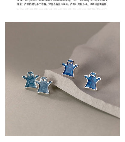 925 Sterling Silver Ghost Stud Earring