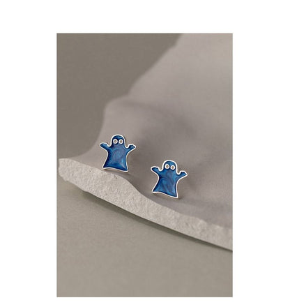 925 Sterling Silver Ghost Stud Earring