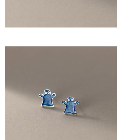 925 Sterling Silver Ghost Stud Earring