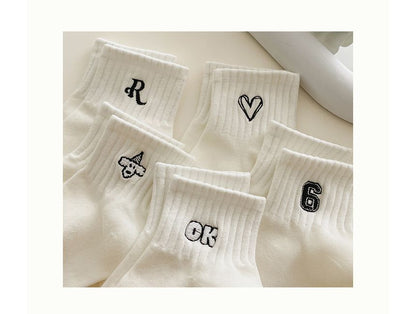 Embroidered Short Socks Set