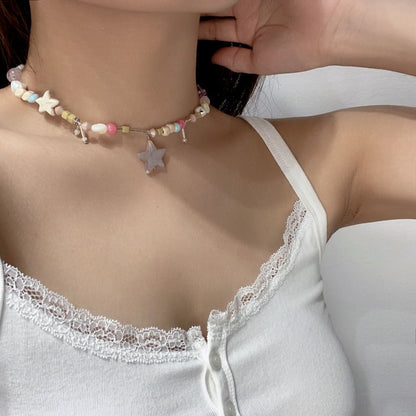 Star Pendant Beaded Necklace