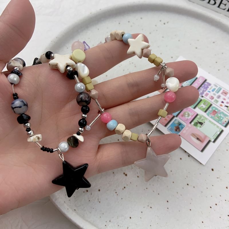 Star Pendant Beaded Necklace