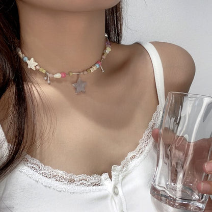 Star Pendant Beaded Necklace