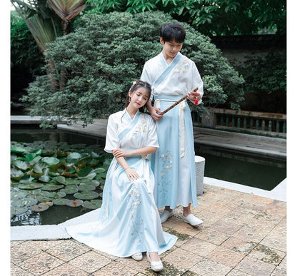 Traditional Chinese Couple Matching Costume Set: Short