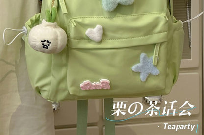 Plain Cartoon Applique Backpack