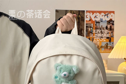 Plain Cartoon Applique Backpack