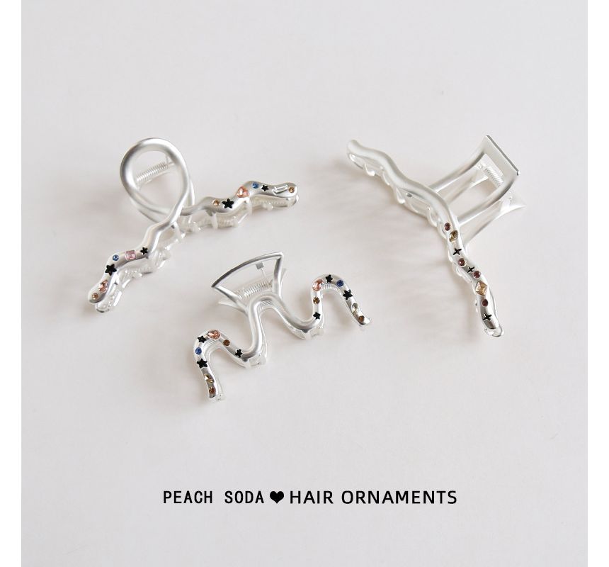 Star Rhinestone Wavy Alloy Hair Clamp (various designs)