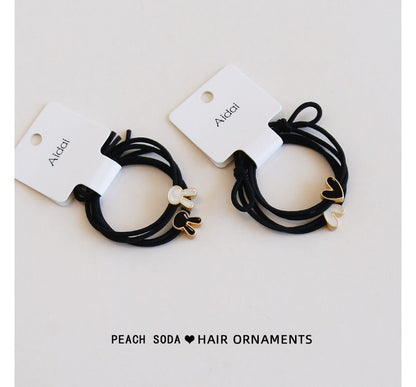 Set of 2: Rabbit / Heart Alloy Hair Tie