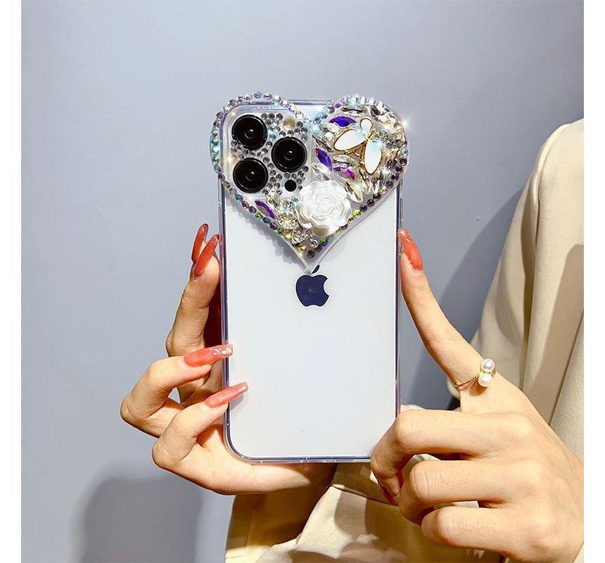 Heart Embellished Phone Case