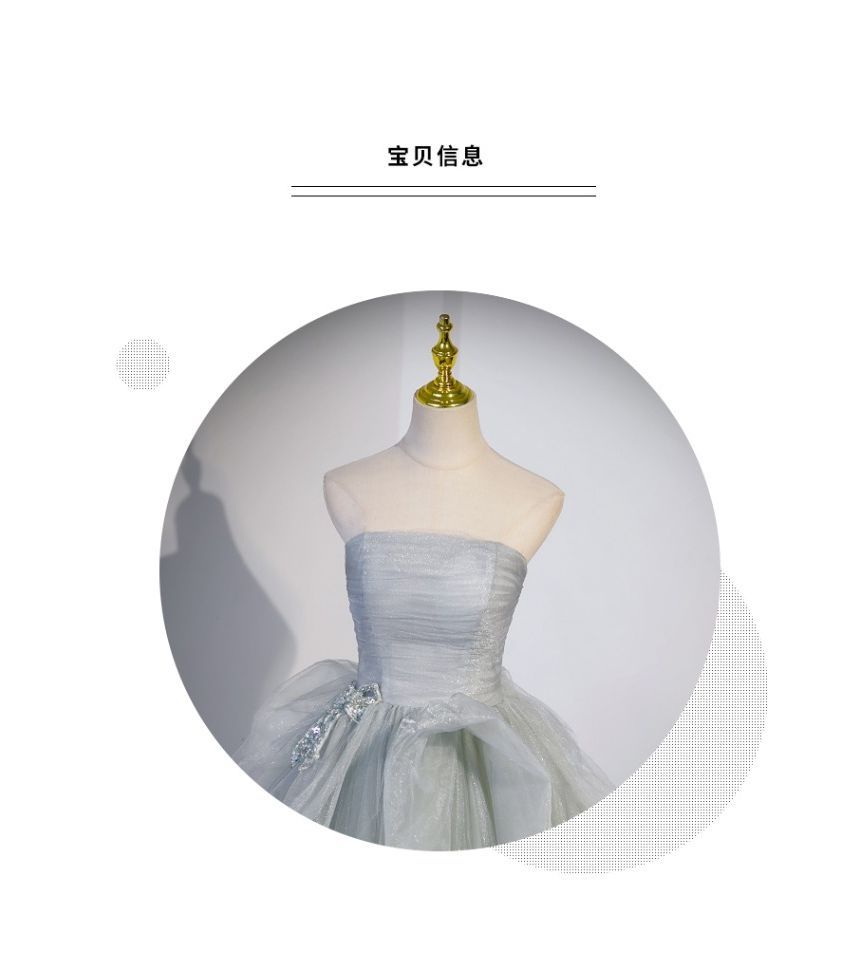 Robe de soirée tube trapèze en maille froncée avec nœud uni