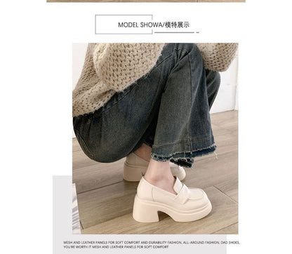 Platform Loafers Chunky Heel