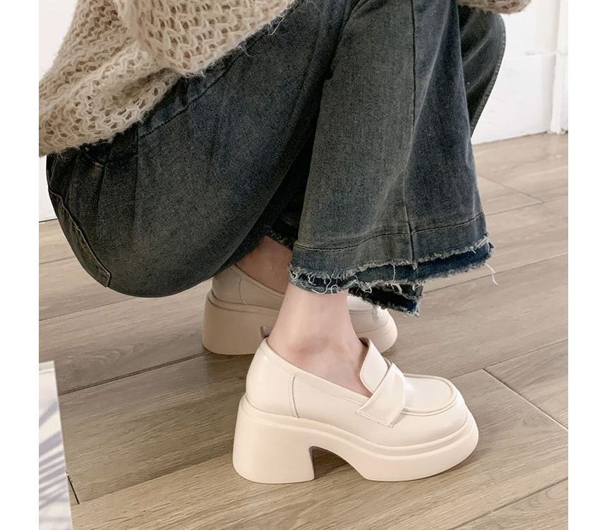 Platform Loafers Chunky Heel