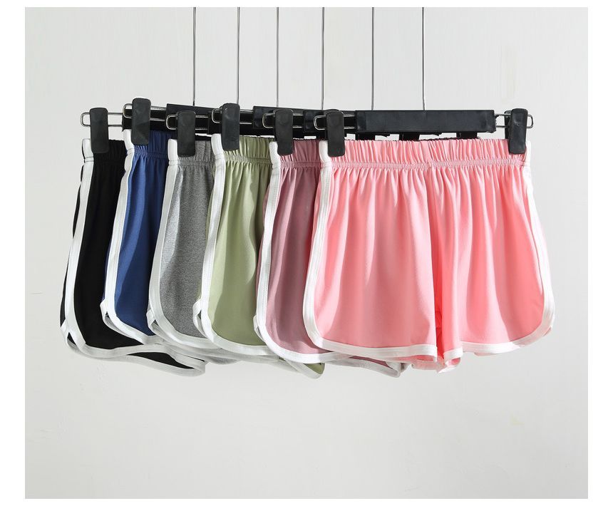 Trim Shorts Contrast Elastic Sweat Waist