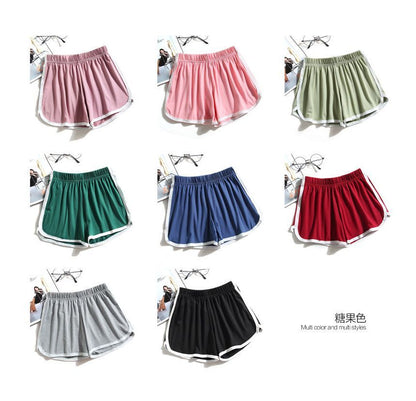 Trim Shorts Contrast Elastic Sweat Waist