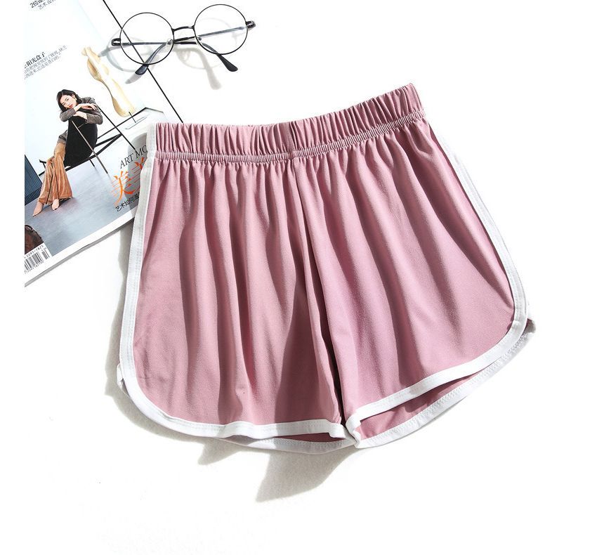 Trim Shorts Contrast Elastic Sweat Waist