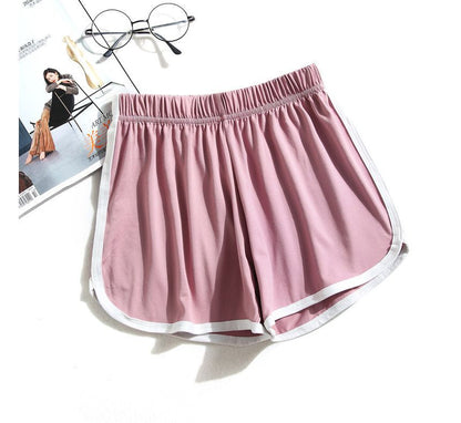 Trim Shorts Contrast Elastic Sweat Waist