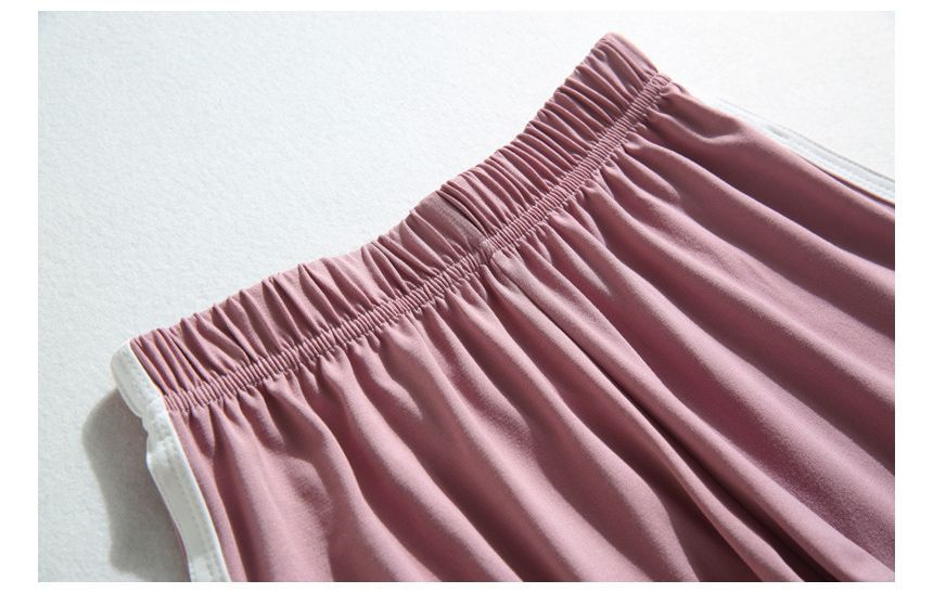 Trim Shorts Contrast Elastic Sweat Waist
