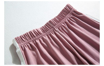 Trim Shorts Contrast Elastic Sweat Waist