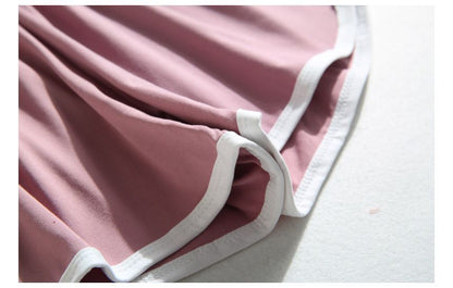 Trim Shorts Contrast Elastic Sweat Waist