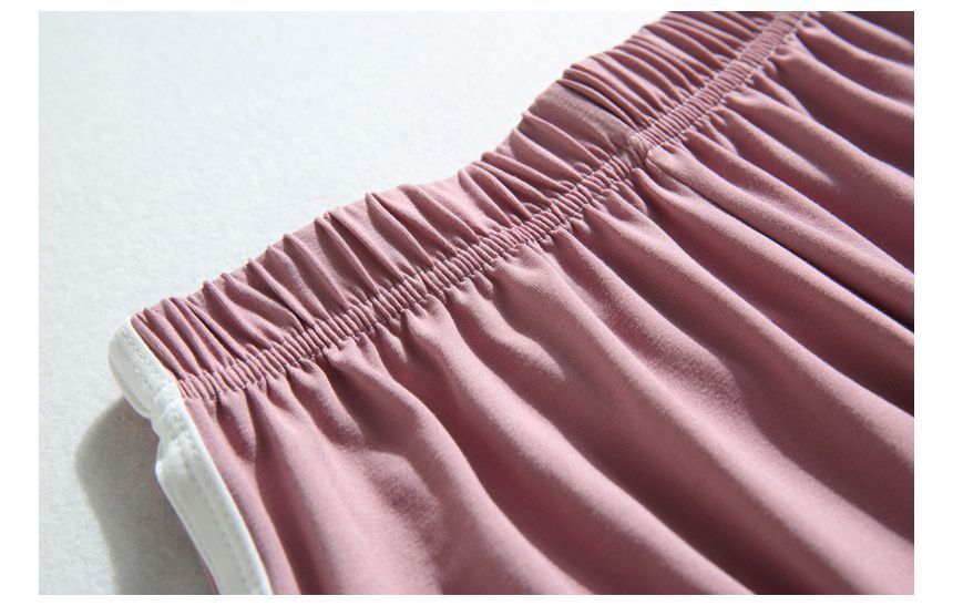 Trim Shorts Contrast Elastic Sweat Waist