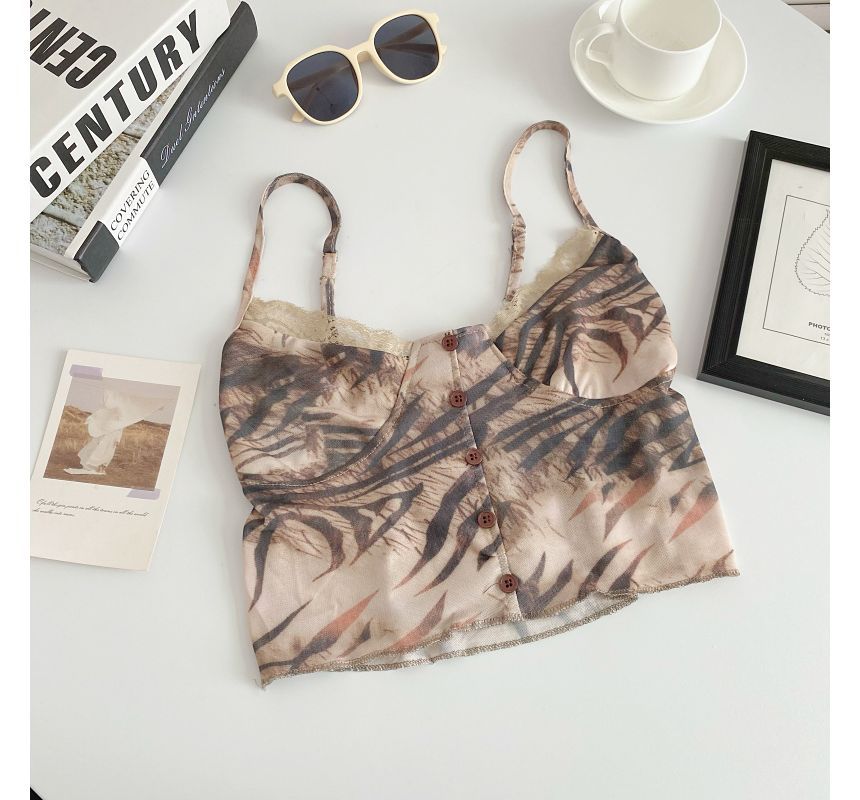 Spaghetti Strap Tie Dye Crop Bustier Top