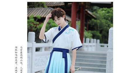 Couple Matching Dragon Print Hanfu Costume Set