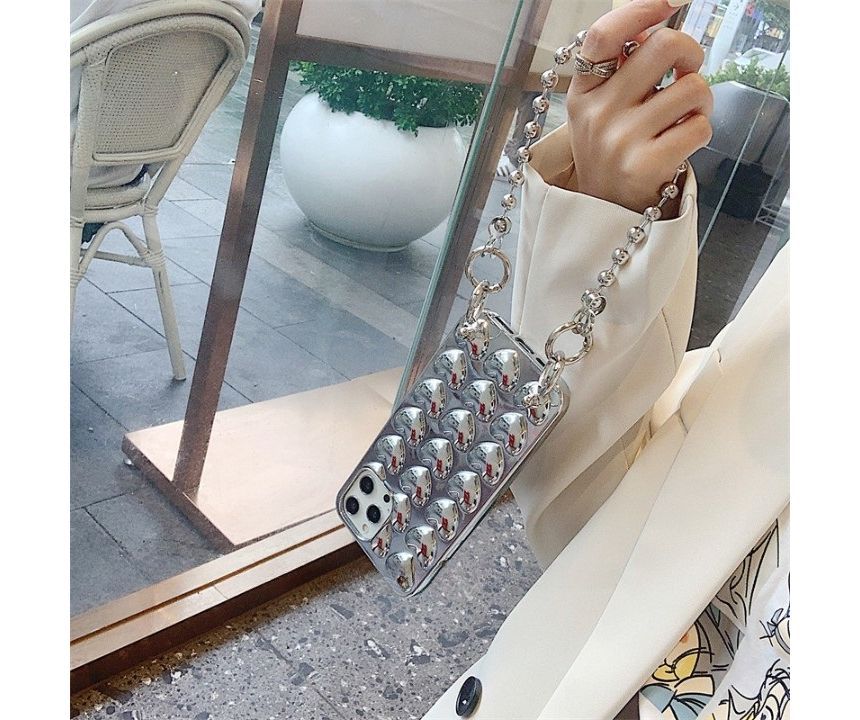 Metallic Heart Phone Case With Strap For iPhone 11, 11 Pro, 11 Pro Max, 12/12 Pro, 12 Pro Max, 13, 13 Pro, 13 Pro Max, 14, 14 Plus, 14 Pro, 14 Pro Max