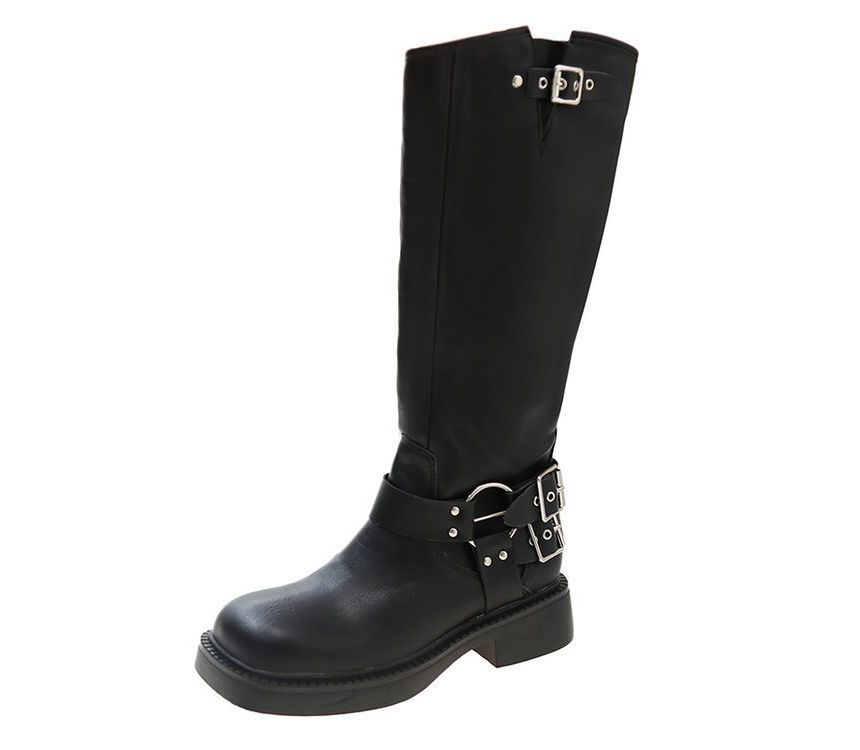 Boots High Multi-Buckle Knee Platform