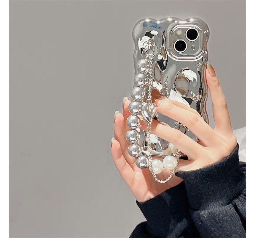 Strap Case Metallic Pearl Phone Faux