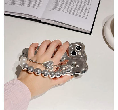 Strap Case Metallic Pearl Phone Faux