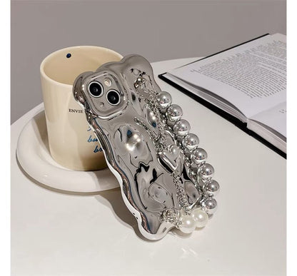 Strap Case Metallic Pearl Phone Faux