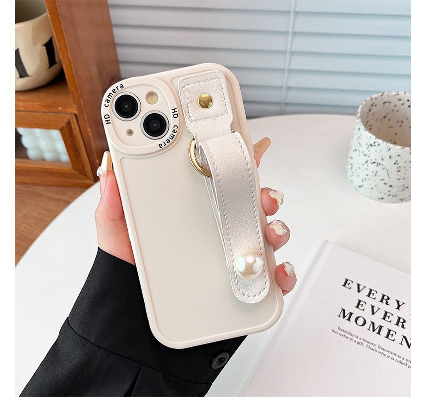 Faux Phone Pearl Case Hand Strap