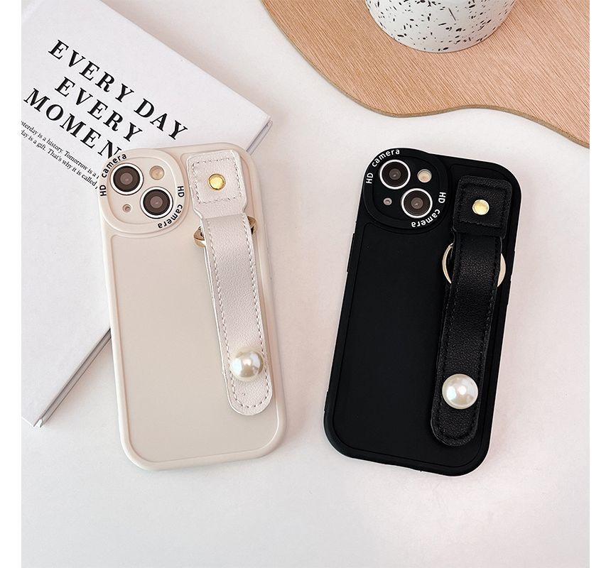 Faux Phone Pearl Case Hand Strap