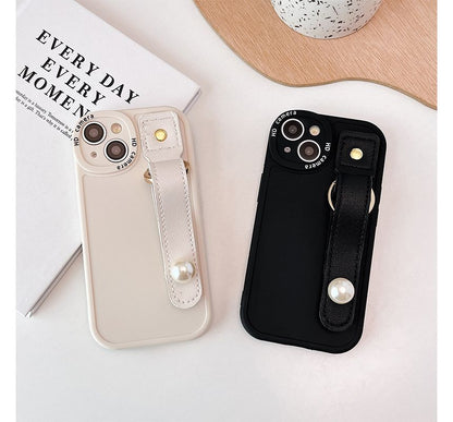 Faux Phone Pearl Case Hand Strap