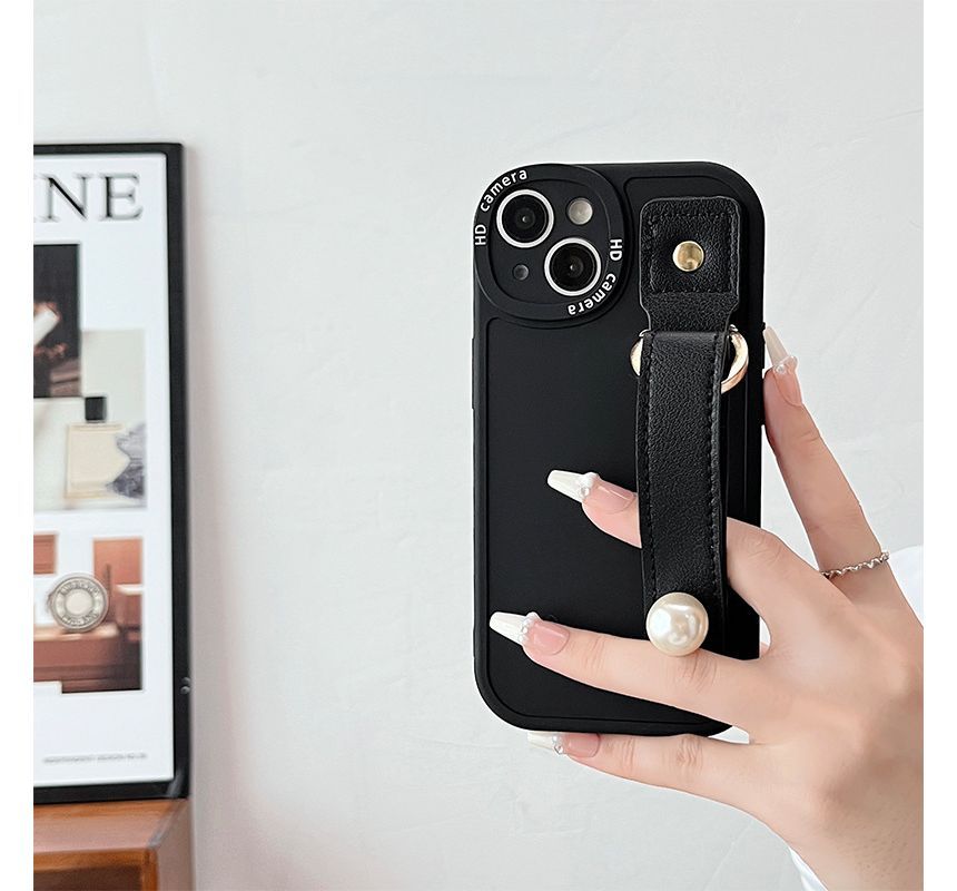 Faux Phone Pearl Case Hand Strap